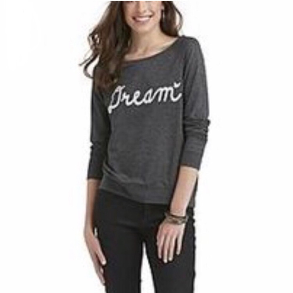 Selena Gomez Dream Sweatshirt Gray Wide Neckline